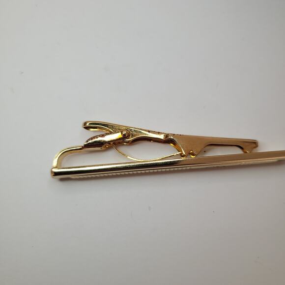 Christian Dior Tie Clip Bar Clasp Gold Tone 2in CD Vintage Made Germany Designer - Picture 3 of 9